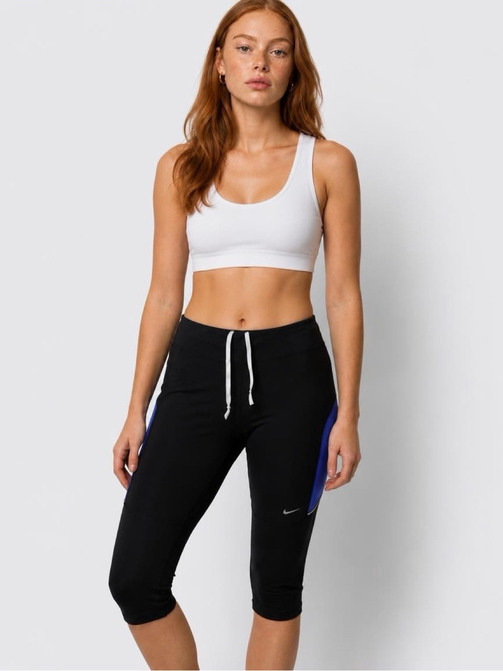 Nike Women’s Black Capris with Blue Panels